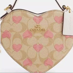 Coach Heart Crossbody In Signature Canvas With Heart Print